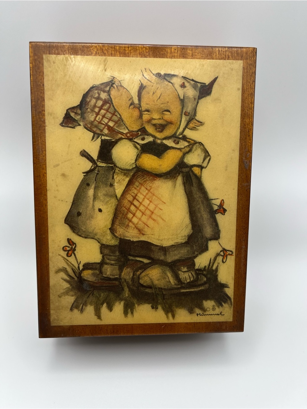 Vintage Dutch Children Wall Plaque - Brown & Cream - Unbranded